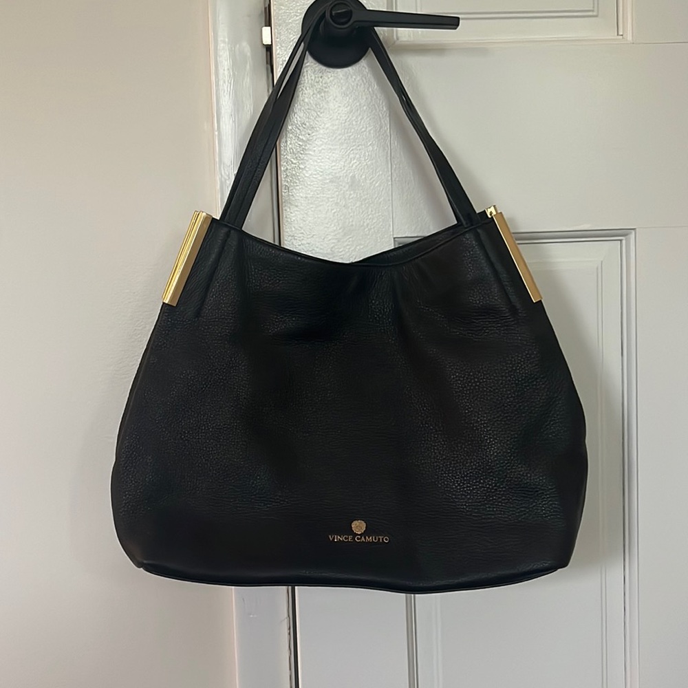 Vince Camuto lamb skin leather bag with double pockets